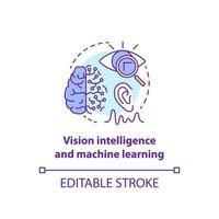 Vision intelligence and machine learning concept icon vector