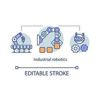 icono del concepto de robótica industrial vector