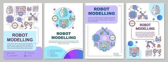 Plantilla de folleto de modelado de robots vector