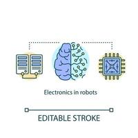 Electronics in robots concept icon vector