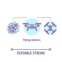 icono de concepto de robots voladores vector