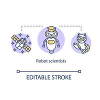 Robot scientists concept icon vector