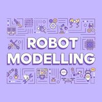 banner de conceptos de palabra de modelado de robots vector