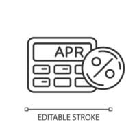 Annual percentage rate linear icon vector