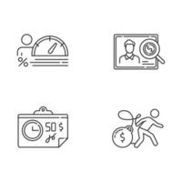 Credit linear icons set vector