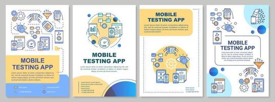 Mobile testing app brochure template vector