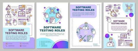 Software testing roles brochure template vector