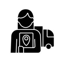 Logistician black glyph icon vector