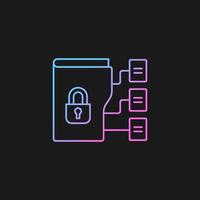 Data classification gradient vector icon for dark theme