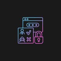 Access control gradient vector icon for dark theme