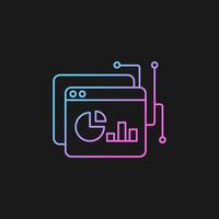 Data intelligence platform gradient vector icon for dark theme