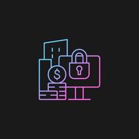 Material nonpublic information gradient vector icon for dark theme