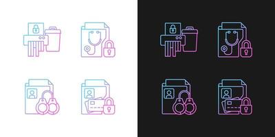 Information sensitivity gradient icons set for dark and light mode vector