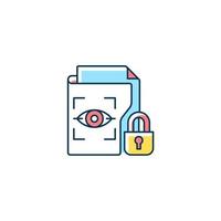 Protected biometric data RGB color icon vector