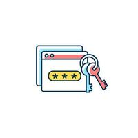 Password management RGB color icon vector