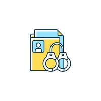 Sealing criminal records RGB color icon vector