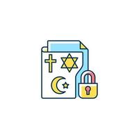 Religious beliefs information RGB color icon vector
