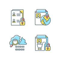 Maintain information security RGB color icons set vector