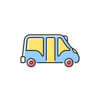 icono de color de minibús rgb vector