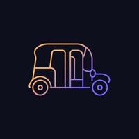 Auto rickshaw gradient vector icon for dark theme