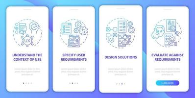 User centered design onboarding mobile app page screen vector