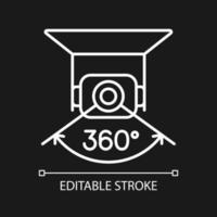 Full camera rotation white linear manual label icon for dark theme vector