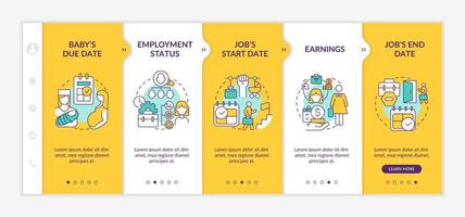 Calculating maternity pay requirements onboarding vector template