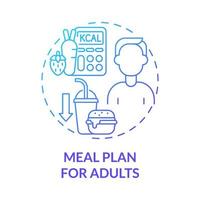 Meal plan for adults blue gradient concept icon vector