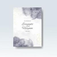 Watercolor wedding invitation card. Beautiful wedding card watercolor with splash. vector