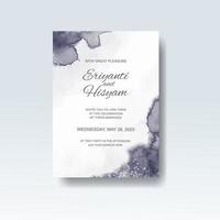 Watercolor wedding invitation card. Beautiful wedding card watercolor with splash. vector