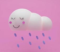 Cute cartoon cloud. 3d render photo