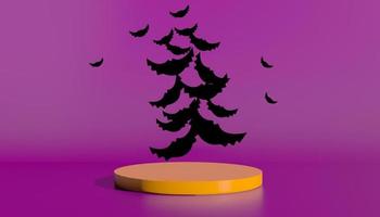Podium and minimal abstract background for Halloween, 3d rendering geometric shape. 3d illustration photo