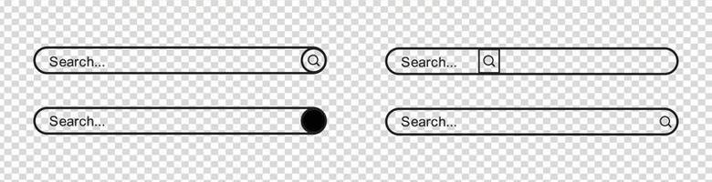 vector de plantilla de pestaña de barra de navegación de ilustración de cuadro de búsqueda, colección de barras de cuadro de búsqueda
