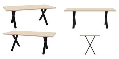 Beautiful cute modern table with different poses and position isolated vector