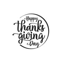 Happy Thanksgiving Day typography circle style vector