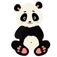 Cute panda.  animal black and white bear vector