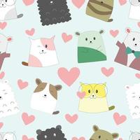 Seamless doodle patterns with lots of doodles and love vector