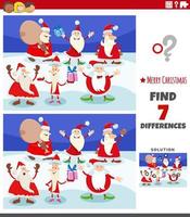 differences task for children with Santa Claus characters vector