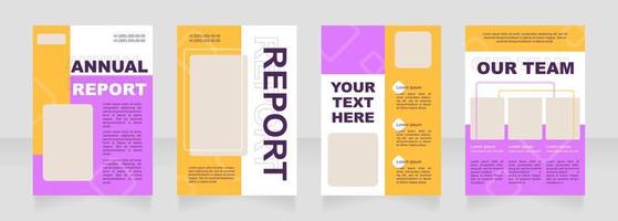 Orange and purple blank brochure layout design vector