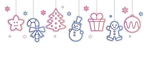 Elegant banner with christmas decoration vector