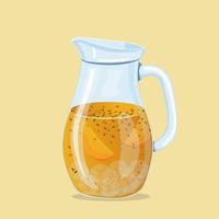 Colorful lemonade mango-passion fruit. Vector illustration isolated.