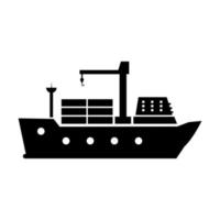Ship icon illustration vector color black. Editable color. Black silhouette. Suitable for logos, icons, etc Free Vector