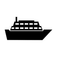 Ship icon illustration vector color black. Editable color. Black silhouette. Suitable for logos, icons, etc Free Vector