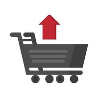 Shopping cart flat icon illustration. Suitable for us as additional elements on posters, templates, website, social media feeds, user interface, etc vector