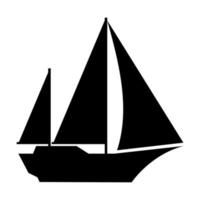 barco icono ilustración vector color negro. color editable. silueta negra. adecuado para logotipos, iconos, etc.Vector gratuito