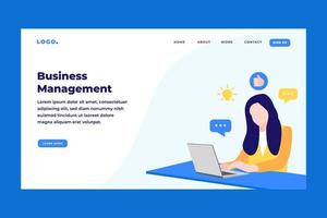 business woman landing page vector