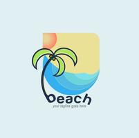 logo for island and beach tourism spots vector