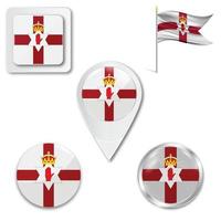 Set of icons of the national flag of Northern ireland vector