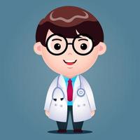 Cartoon Doctor Male Character Illustration. vector