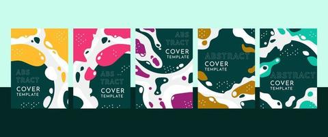 abstract liquid effect covers template collection, colorfull poster background with liquid element vector illustration for business, print, social media, banner.